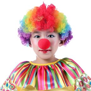شعر مستعار أفرو مهرج صناعي ملون للأطفال من ستايلر - شعر مستعار زي مهرج متعدد الألوان لعيد الميلاد in Kuwait