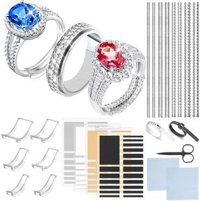 اداة ضبط مقاس الخاتم غير المرئية، واقي فاصل للخاتم، اداة قياس مقاس الخاتم مع اداة قياس خاتم وقطعة قماش لتلميع المجوهرات ومقص للرجال والنساء in Kuwait