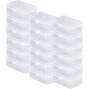 Rocutus 24 Pack Small Clear Plastic Storage Containers with Lids,Beads Storage Box with Hinged Lid for Beads,Earplugs,Pins, Small Items, Crafts, Jewelry, Hardware (3.7 x 3.7 3 x 1.1 Inches) in Kuwait