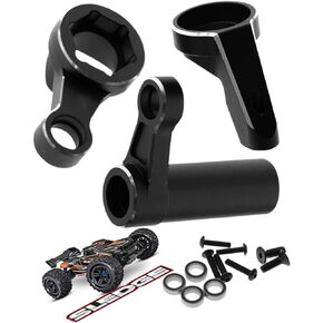 Rcarmumb Aluminum Servo Saver Steering Upgrades for 1/8 Sledge 4WD, Servo Saver Servo Horn Steering Hops up Set for Sledge 4WD Monster Truck #95076-4,Replace #9545,Navy Blue