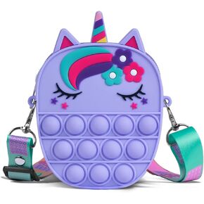 Sichy Pop Bag it، حقيبة فيدجيت، محفظة بوب للفتيات والنساء، حقيبة بوب مع لعبة يونيكورن بوب، حقيبة كتف من السيليكون مضادة للإجهاد، أفضل الهدايا in Kuwait