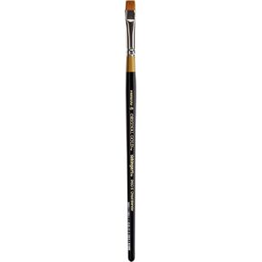KINGART Premium Original Gold 9450-2 CHISEL BLENDER BRIGHT Series Artist Brush, Golden Taklon Synthetic Hair, Short Handle, for Acrylic, Watercolor, Oil and Gouache Painting, Size 2