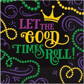 Vibrant Mardi Gras Luncheon Napkins - 6.5" x 6.5" (Pack of 125) - Premium Multicolor Paper - Perfect for Festive Celebrations & Elegant Table Arrangements in Saudi Arabia