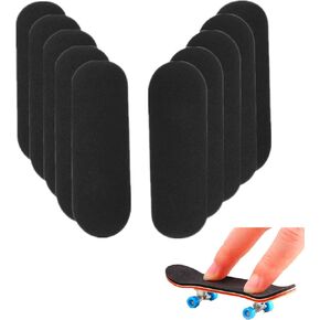 10Pcs Pre-Cut Fingerboard Grip Tape, 34mmx98mm Pro Mini Finger Skateboards One Step Install Foam Adhesive Stickers Wooden Non Slip Tape (10 Pcs)