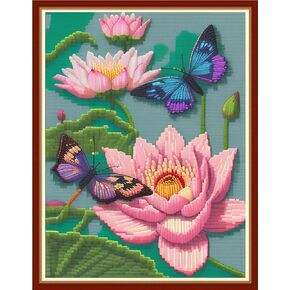 Redxing Stamped Cross Stitch Kits Embroidery kit for Beginners Adults Full Range of Embroidery Patterns Starter Kits DIY Printed Cross Stitch Kits Needlepoint Kits 11CT-Colorful Tree 17.7x17.7 inch in Kuwait