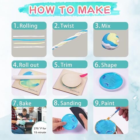 مجموعة صلصال لصنع المجوهرات من اينيرفان مكونة من 4 قطع من الفنون والحرف اليدوية، العاب ابداعية للاطفال والبنات في سن ما قبل المراهقة والمراهقين من سن 8-12 سنة - افضل افكار هدايا عيد الميلاد والكريسماس in Kuwait