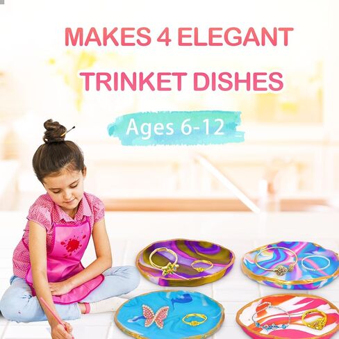 مجموعة صلصال لصنع المجوهرات من اينيرفان مكونة من 4 قطع من الفنون والحرف اليدوية، العاب ابداعية للاطفال والبنات في سن ما قبل المراهقة والمراهقين من سن 8-12 سنة - افضل افكار هدايا عيد الميلاد والكريسماس in Kuwait