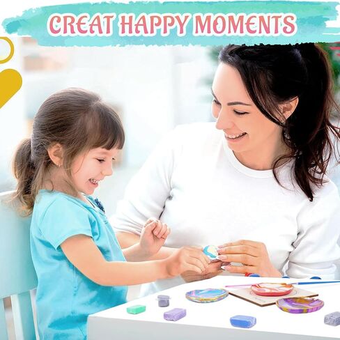 مجموعة صلصال لصنع المجوهرات من اينيرفان مكونة من 4 قطع من الفنون والحرف اليدوية، العاب ابداعية للاطفال والبنات في سن ما قبل المراهقة والمراهقين من سن 8-12 سنة - افضل افكار هدايا عيد الميلاد والكريسماس in Kuwait