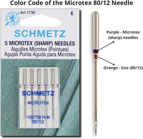 مجموعة إبر القطع واللحاف، (3 × 75/11، 2 × 90/14) خياطة و (5 × 80/12) إبر ميكروتكس، تناسب: الآلات الأخور، سينغر، جانوم، كينمور وبرنانا المنزلية من AARTAART ABC in Kuwait