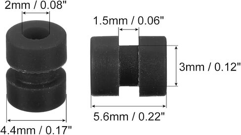 MECCANIXITY RC Anti Vibration Rubber Balls for RC F4 F7 Flight Controller RC Drone Accessories M2x4mm(Black), Pack of 24 in Saudi Arabia