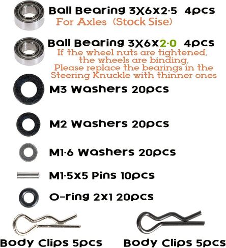 RampCrab Button Head Screws Kit for SCX24 AX24 RC Car, 372Pcs, Hardened Steel Grade 12.9 Screws, Bearing & Screws Set with Box for 1/24 RC Crawler Car Axial SCX24 C10 Deadbolt JLU Gladiator Bronco in Saudi Arabia