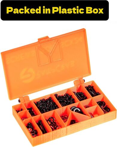 RampCrab Button Head Screws Kit for SCX24 AX24 RC Car, 372Pcs, Hardened Steel Grade 12.9 Screws, Bearing & Screws Set with Box for 1/24 RC Crawler Car Axial SCX24 C10 Deadbolt JLU Gladiator Bronco in Saudi Arabia