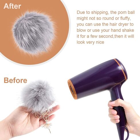 Boao 12 Pieces Fur Pompoms for Knitted Hats Faux Fur Balls for Hats Faux Fur Fluffy Pompom Ball with Removable Press Button for Detachable Knit Hats Clothing Accessories in Saudi Arabia
