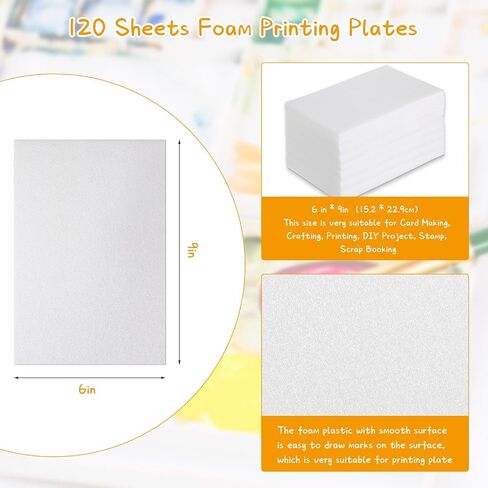 Cholemy 120 Pcs Foam Printing Plates 4 X 6 Inches White 1/20 Inch Thick in Kuwait