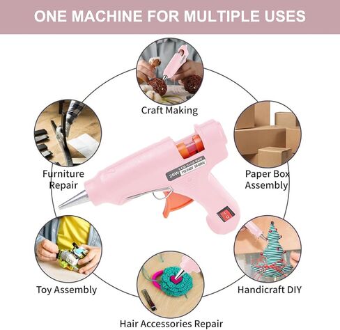 Arimilk Glue Gun-Craft مسدس الغراء الساخن، متعدد الألوان 6 قطع مجموعة مسدس الغراء الساخن الصغيرة، مع 20 عصا غراء للحرف المدرسية DIY الفنون إصلاحات المنزل السريعة، 20 واط (ب) in Kuwait