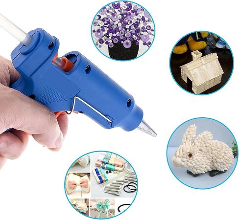 Arimilk Glue Gun-Craft مسدس الغراء الساخن، متعدد الألوان 6 قطع مجموعة مسدس الغراء الساخن الصغيرة، مع 20 عصا غراء للحرف المدرسية DIY الفنون إصلاحات المنزل السريعة، 20 واط (ب) in Kuwait