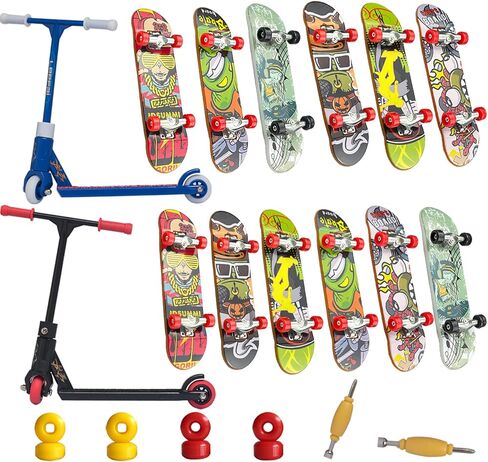 مجموعة ألعاب SHAOOU للأصابع، ألواح تزلج صغيرة احترافية للأطفال، تتضمن سكوتر الإصبع، وعجلات لوحة الأصابع، وألعاب لوح التزلج اليدوية (14) in Kuwait