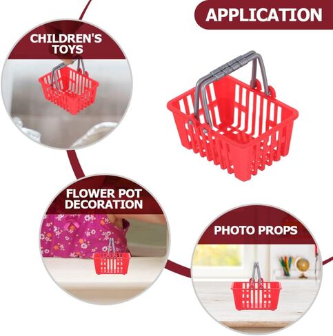 Toddmomy Mini Toys Shopping Cart 20Pcs Mini Shopping Basket Mini Shopping Basket Small Retail Shopping Basket Grocery Basket with Handles for Girls Age 4-5 (Girls Age 4-5 Furniture Dolly in Kuwait