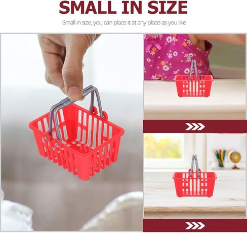 Toddmomy Mini Toys Shopping Cart 20Pcs Mini Shopping Basket Mini Shopping Basket Small Retail Shopping Basket Grocery Basket with Handles for Girls Age 4-5 (Girls Age 4-5 Furniture Dolly in Kuwait