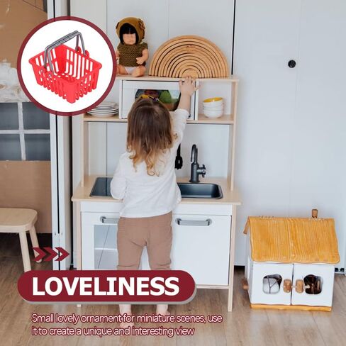 Toddmomy Mini Toys Shopping Cart 20Pcs Mini Shopping Basket Mini Shopping Basket Small Retail Shopping Basket Grocery Basket with Handles for Girls Age 4-5 (Girls Age 4-5 Furniture Dolly in Kuwait