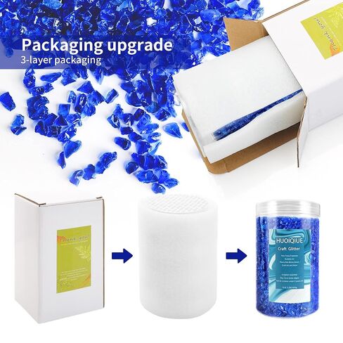 2.2 رطل من الزجاج اللامع للحرف اليدوية، فن الراتنج، رشات غير منتظمة 3-6 مم، رقائق ترتر لامعة لصناعة المجوهرات الفنية بنفسك، والديكور، وحشو المزهرية (المرآة) in Kuwait