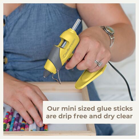 Mini Hot Glue Gun Kit - 25W Small Size Stand up High Temp Hot Melt GlueGun Set with 10 Mini Glue Gun Sticks for Glue Gun, Fine Tip Adhesive Silicone Glue Gun, Craft HotGlueGun by Chandler Tool (Pink) in Kuwait