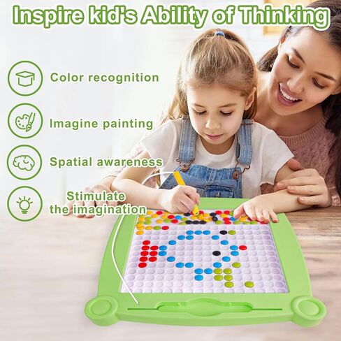 rsepd لوحة النقاط المغناطيسية للأطفال الذين تتراوح أعمارهم بين 4-8، لوحة الرسم المغناطيسي السائبة للأطفال الصغار، مشروع مونتيسوري الإبداعية لوحات النقاط المغناطيسية الكبيرة الألعاب الفنية، لوحة الرسم الخرز اللوحة الحسية in Kuwait