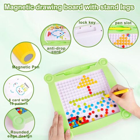 rsepd لوحة النقاط المغناطيسية للأطفال الذين تتراوح أعمارهم بين 4-8، لوحة الرسم المغناطيسي السائبة للأطفال الصغار، مشروع مونتيسوري الإبداعية لوحات النقاط المغناطيسية الكبيرة الألعاب الفنية، لوحة الرسم الخرز اللوحة الحسية in Kuwait