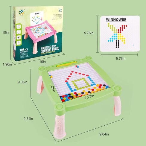 rsepd لوحة النقاط المغناطيسية للأطفال الذين تتراوح أعمارهم بين 4-8، لوحة الرسم المغناطيسي السائبة للأطفال الصغار، مشروع مونتيسوري الإبداعية لوحات النقاط المغناطيسية الكبيرة الألعاب الفنية، لوحة الرسم الخرز اللوحة الحسية in Kuwait