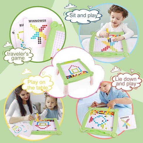 rsepd لوحة النقاط المغناطيسية للأطفال الذين تتراوح أعمارهم بين 4-8، لوحة الرسم المغناطيسي السائبة للأطفال الصغار، مشروع مونتيسوري الإبداعية لوحات النقاط المغناطيسية الكبيرة الألعاب الفنية، لوحة الرسم الخرز اللوحة الحسية in Kuwait