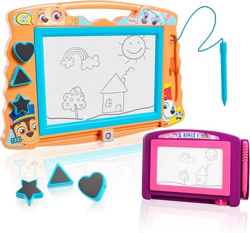 Lollipop Baby Shark 2 Pack Magnetic Drawing Board, One Large Board with 3 Stamps and Stylus Pen and One Travel Size Drawing Board, for Boys or Girls… in Saudi Arabia