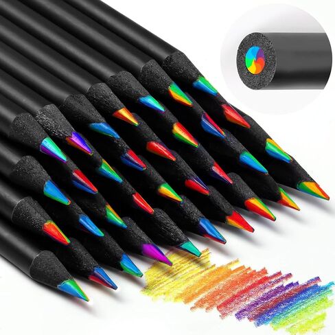 YGAOHF 18 Pack Rainbow Colored Pencils, 7 Color in 1 Rainbow Pencils for Kids, Colorful Wooden Pencils Bulk Art Supplies for Adults Drawing, Coloring, Sketching in Saudi Arabia