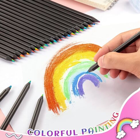 YGAOHF 18 Pack Rainbow Colored Pencils, 7 Color in 1 Rainbow Pencils for Kids, Colorful Wooden Pencils Bulk Art Supplies for Adults Drawing, Coloring, Sketching in Saudi Arabia