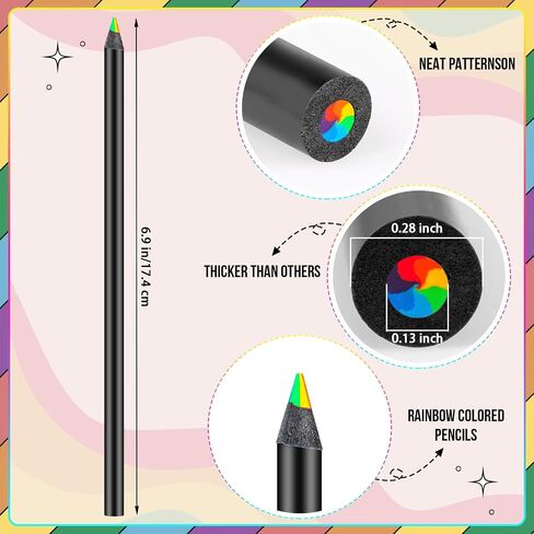 YGAOHF 18 Pack Rainbow Colored Pencils, 7 Color in 1 Rainbow Pencils for Kids, Colorful Wooden Pencils Bulk Art Supplies for Adults Drawing, Coloring, Sketching in Saudi Arabia
