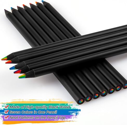 YGAOHF 18 Pack Rainbow Colored Pencils, 7 Color in 1 Rainbow Pencils for Kids, Colorful Wooden Pencils Bulk Art Supplies for Adults Drawing, Coloring, Sketching in Saudi Arabia