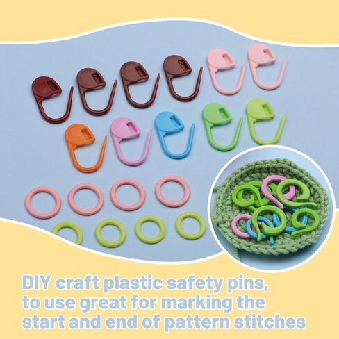 UzecPk 62PCS Yarn Needles Set, Knitting Accessories Kit, Big Eye Blunt Needles Kit with Bent Tapestry Needle Plastic Knitting Sewing Weaving Needle Stitch Markers for Crochet Sewing in Kuwait