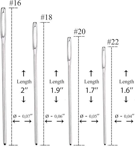 Large Eye Blunt Sewing Needles - 20 Pcs Tapestry Stainless Steel Knitting Needles Size 16, 18, 20, 22 for Crochet and Other Projects in Kuwait