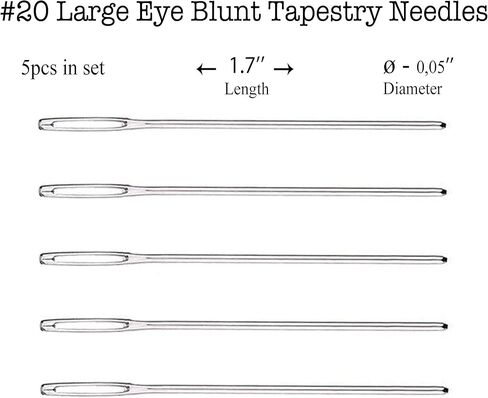 Large Eye Blunt Sewing Needles - 20 Pcs Tapestry Stainless Steel Knitting Needles Size 16, 18, 20, 22 for Crochet and Other Projects in Kuwait