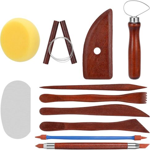 أدوات الفخار من بليستايم 34 قطعة من أدوات نحت الطين، مجموعة أدوات الفخار، أدوات نحت الطين، أدوات نحت الطين، أدوات السيراميك للفخار للمبتدئين والمحترفين in Kuwait