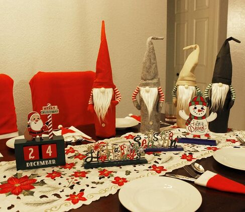 6 قطع ديكور طاولة عيد الميلاد الخشبية ديكور قطعة مركزية للمكتب والمنزل in Kuwait