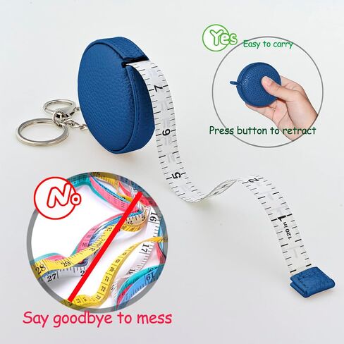 Tape Measure Measuring Tape for Body Tailor Cloth Fabric Sewing Knitting Craft Weight Loss Measurements Retractable 60-inch 1.5 Meter Push Button Dual Sided Tape Measure in Kuwait