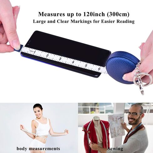 Tape Measure Measuring Tape for Body Tailor Cloth Fabric Sewing Knitting Craft Weight Loss Measurements Retractable 60-inch 1.5 Meter Push Button Dual Sided Tape Measure in Kuwait