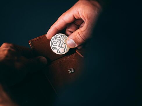 عملة ميمينتو موري الرواقية من ستويك ستور يو كيه - عملة رمزية رواقية مومنتو موري اي دي سي مع وجه جمجمة مخفي داخل عملة - ماركوس اوريليوس، عملة تحدي نحاسية، اونوس انوس، تذكار فيفير in Kuwait