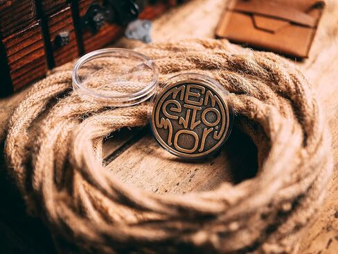 عملة ميمينتو موري الرواقية من ستويك ستور يو كيه - عملة رمزية رواقية مومنتو موري اي دي سي مع وجه جمجمة مخفي داخل عملة - ماركوس اوريليوس، عملة تحدي نحاسية، اونوس انوس، تذكار فيفير in Kuwait