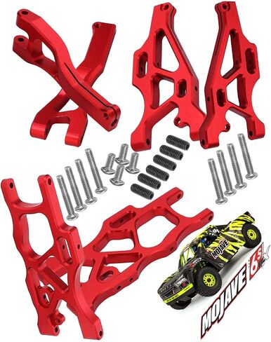 تعليق أمامي وخلفي أذرع لـ Arrma 1/7 Mojave 6S BLX، ARRCat RC ترقيات جزء القفزات، 6 قطع من الألومنيوم مجموعة ذراع التأرجح السفلي العلوي لـ Arrma 1/7 Mojave 6S BLX، أزرق in Kuwait