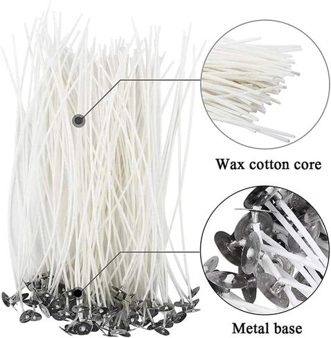 Cotton Candle Wicks Roll: 100% Natural 200 Feet Long Square Braided Candle-Making Wick String Thread Spool Smokeless Twine Set for Soy, Beeswax & Oil Kit Supplies DIY Accessories Xmas Gift in Kuwait