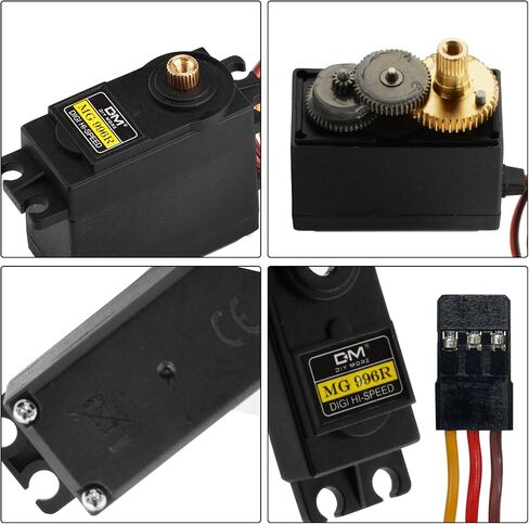 Aideepen [4-Pack] MG996R 55g محرك معزز رقمي بعزم دوران معدني للسيارة الذكية روبوت قارب هليكوبتر DIY in Kuwait