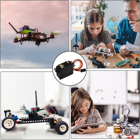 Aideepen [4-Pack] MG996R 55g محرك معزز رقمي بعزم دوران معدني للسيارة الذكية روبوت قارب هليكوبتر DIY in Kuwait