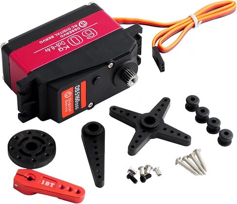 Wishiot DS5160SSG 60kg Servo Motor 180 Degree RC Car Digital Servo Large Torque High Speed Waterproof Servo Metal Gear with 18T Aluminum Servo Arm for Crawler Baja Cars Robotics DIY Projects in Saudi Arabia
