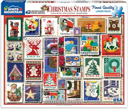 White Mountain Puzzles Christmas Stamps, 1000 Piece Jigsaw Puzzle in Saudi Arabia